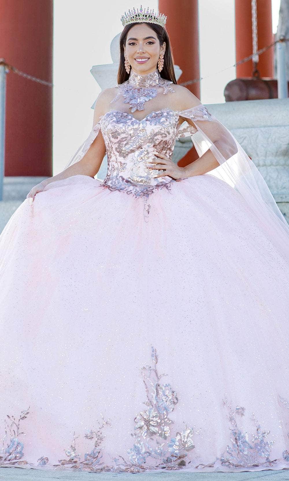 Image of Cinderella Couture 8064J - Off-Shoulder Lace Embellished Ballgown