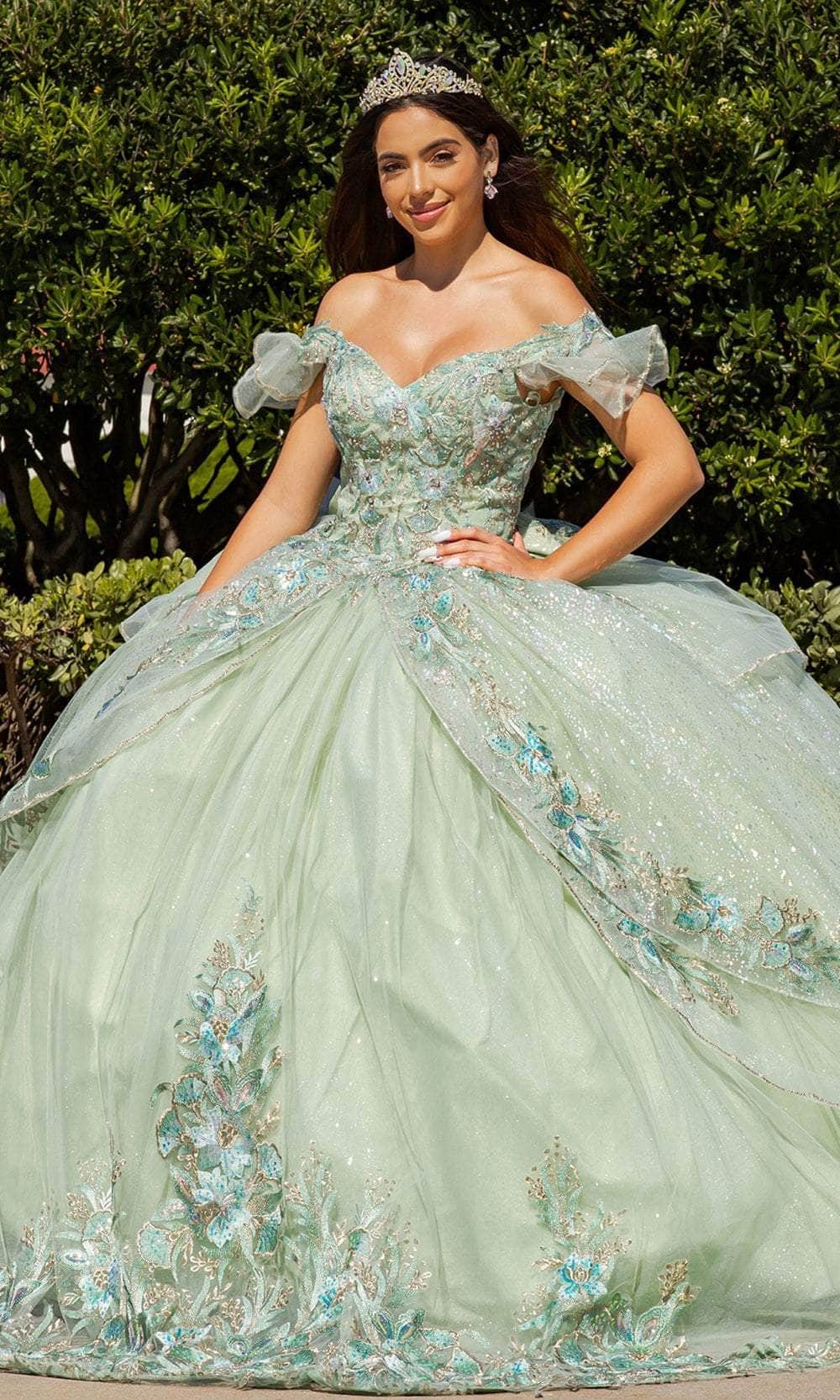 Image of Cinderella Couture 8089J - Embroidered Off-Shoulder Ballgown