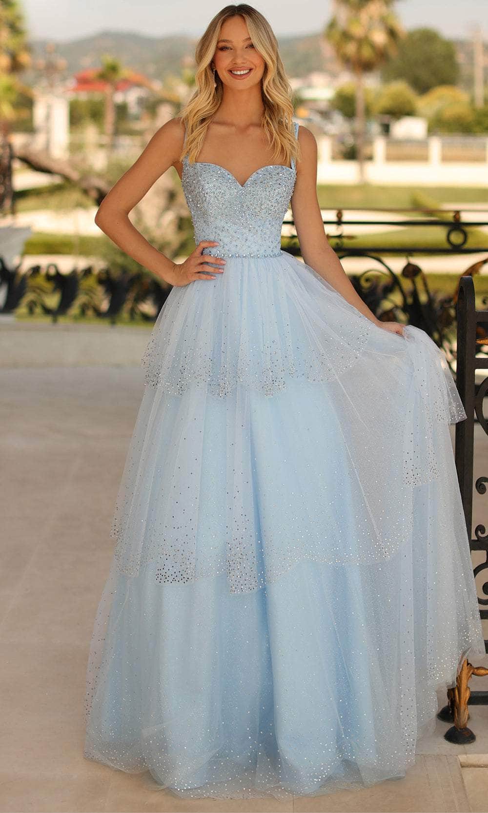 Image of Clarisse 810591 - Sweetheart Tiered Evening Gown