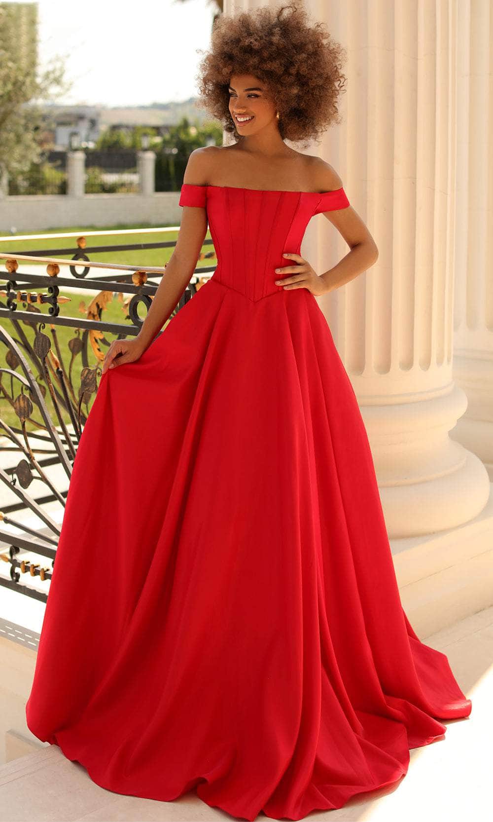 Image of Clarisse 810604 - Off Shoulder Corset Prom Dress