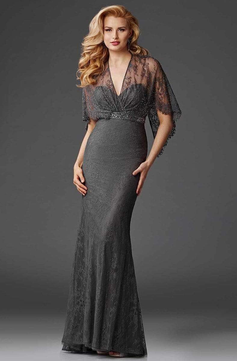Image of Clarisse - M6435 Flutter Sleeve Lace Shrug Sweetheart Evening Gown