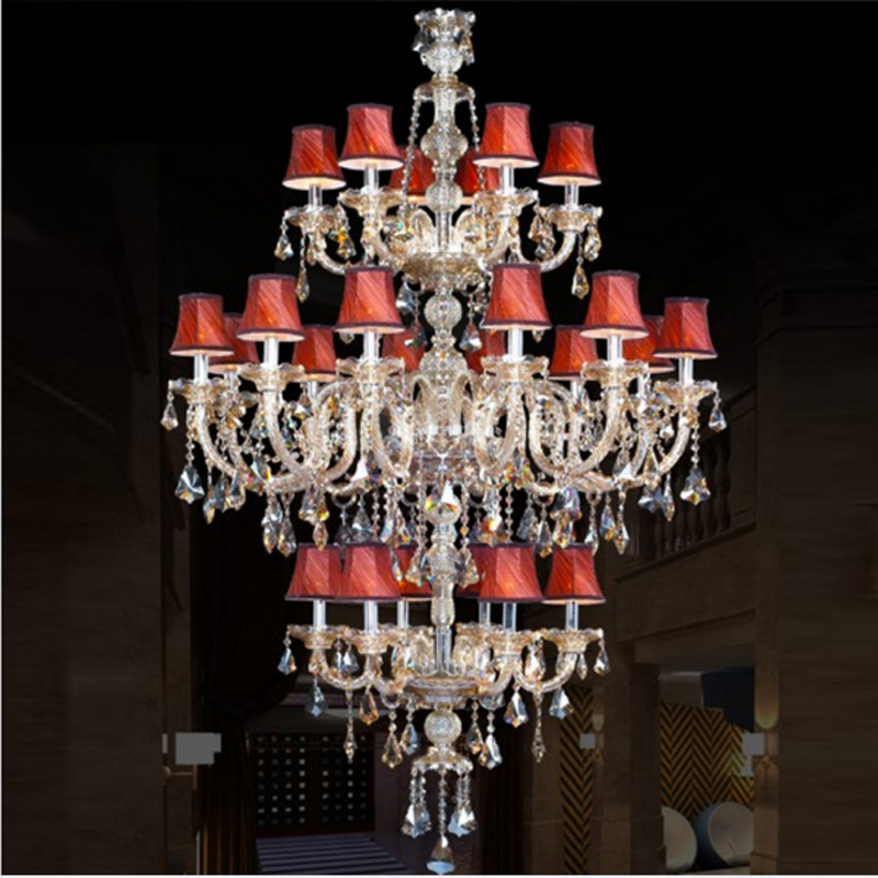 Image of Clear K9 crystal lustres de cristal chandelier lamp for living room kitchen candelabro Modern hotel hall crystal chandeliers light fixtures