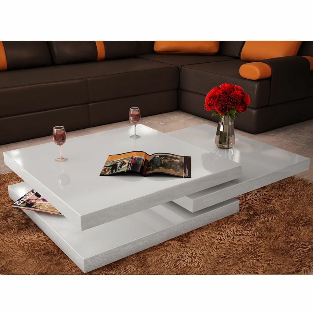 Image of Coffee Table 3 Tiers High Gloss White