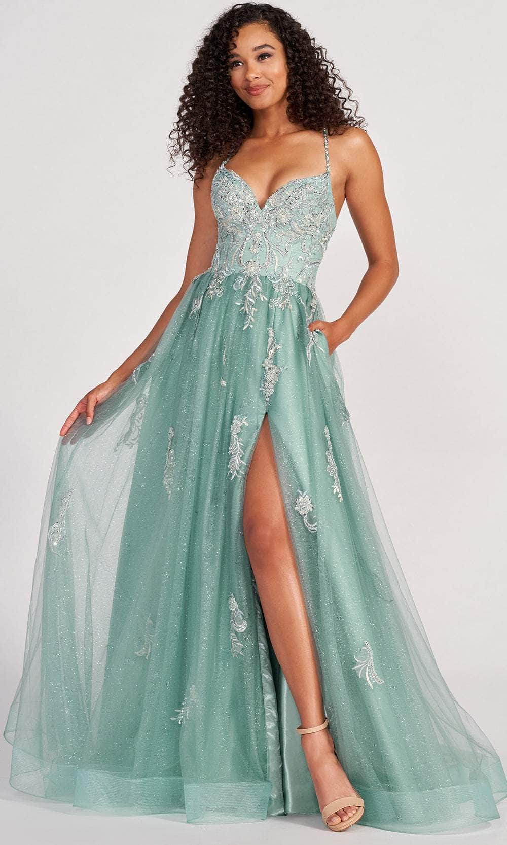 Image of Colette By Daphne CL2062 - Glitter Tulle Prom Dress