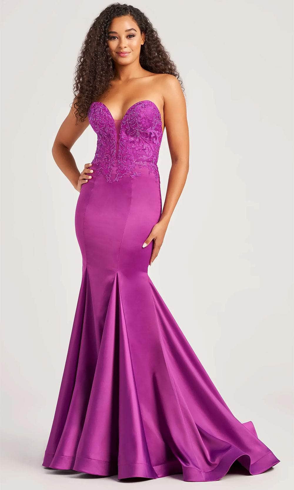 Image of Colette By Daphne CL5116 - Glitter Applique Prom Dress