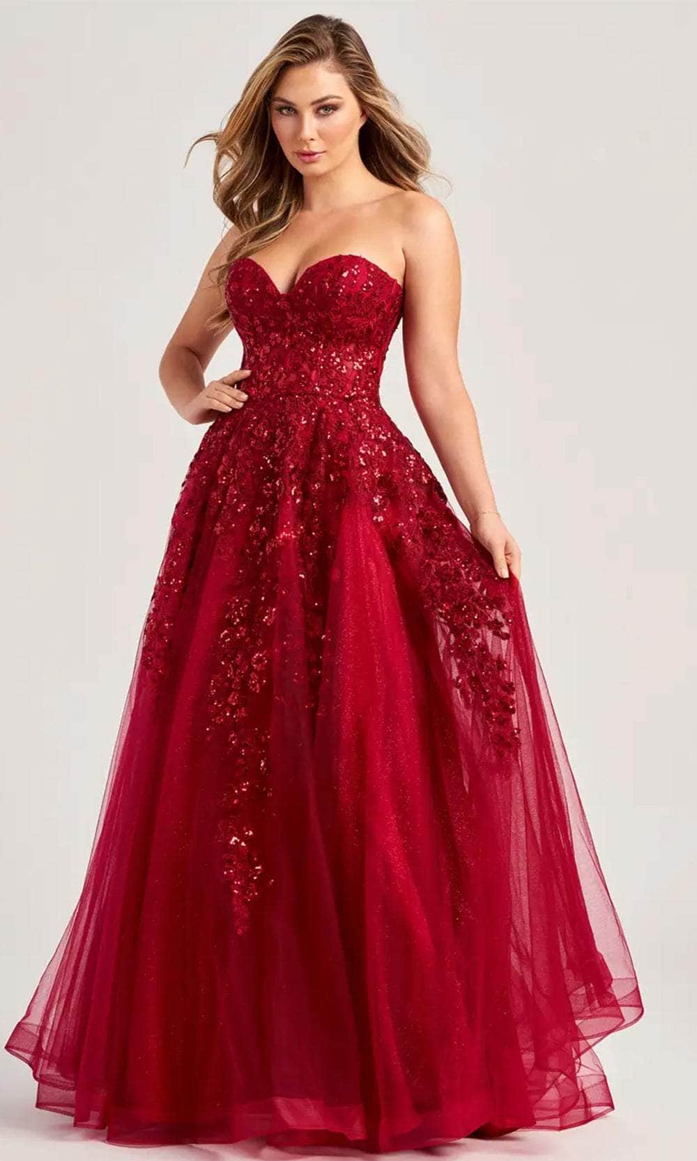 Image of Colette By Daphne CL5136 - Lace Applique Corset Prom Dress