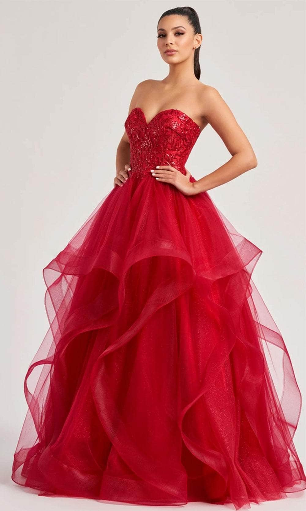 Image of Colette By Daphne CL8290 - Strapless Tiered Prom Gown