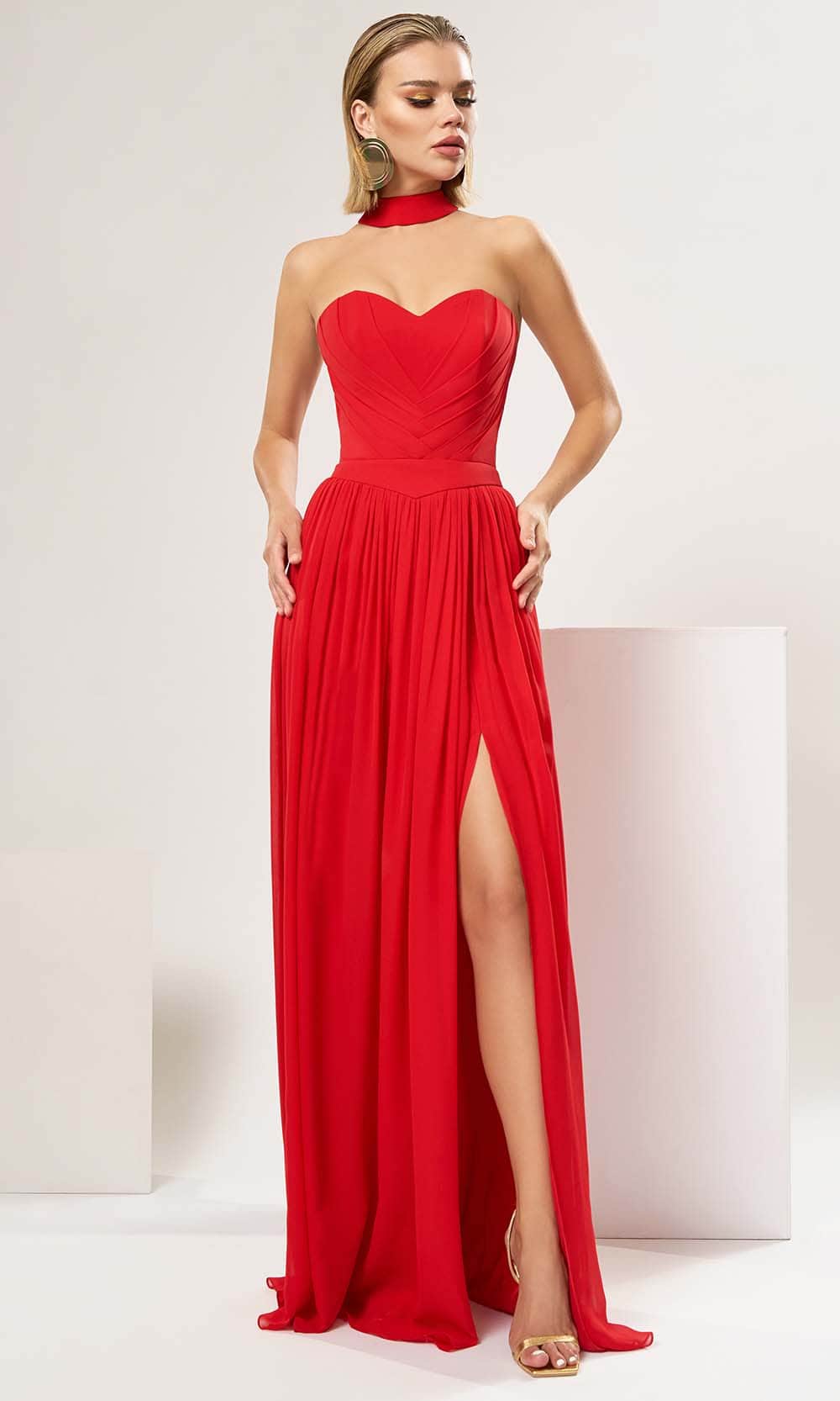 Image of Cristallini Amore CA26 - Sweetheart Cutout Back Evening Gown