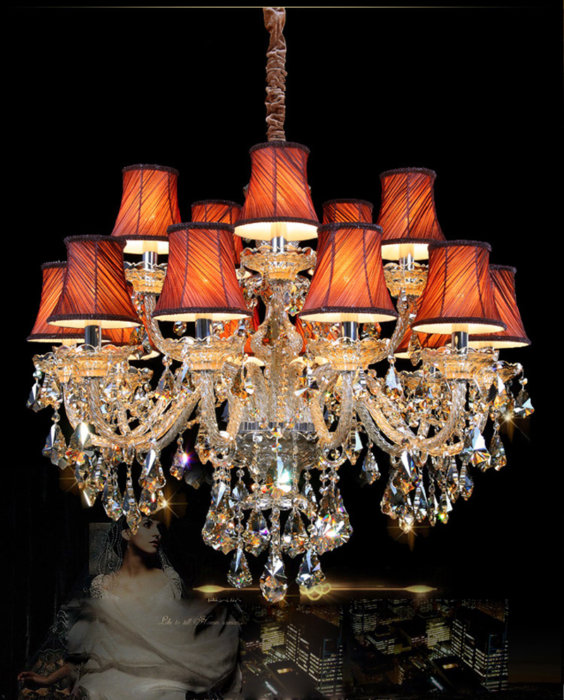 Image of Crystal Chandelier With Lamp Shade traditional chandeliers can use LED bulb honorable contemporary crystal lighting