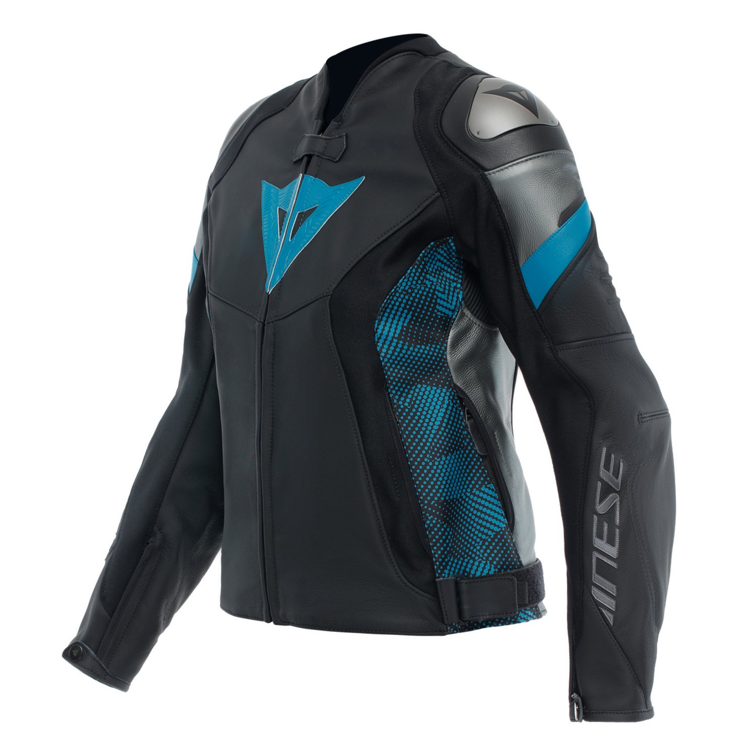 Image of Dainese Avro 5 Leather Jacket WMN Black Teal Anthracite Größe 46