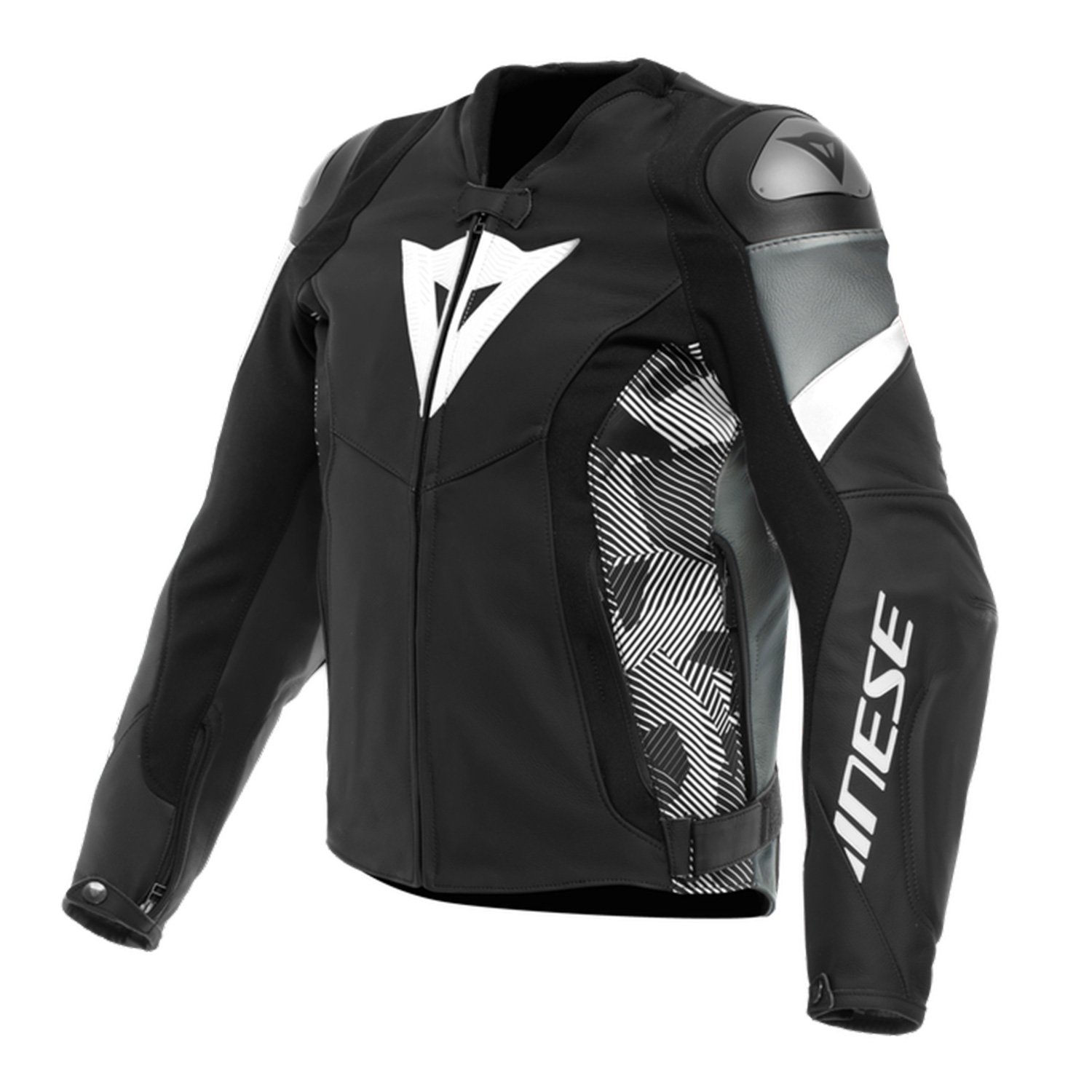 Image of Dainese Avro 5 Leather Noir Blanc Anthracite Blouson Taille 46