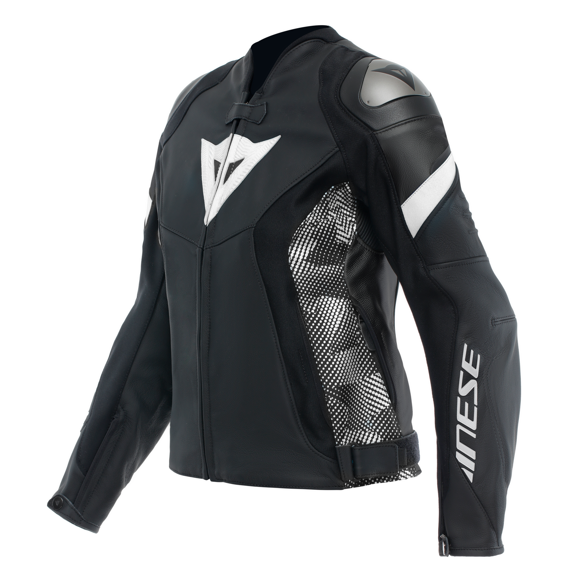 Image of Dainese Avro 5 WMN Leather Noir Blanc Blouson Taille 38