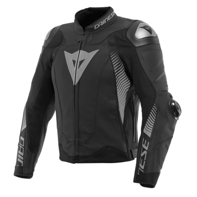 Image of Dainese Super Speed 4 Leather Jacket Black Matt Charcoal Gray Size 44 EN