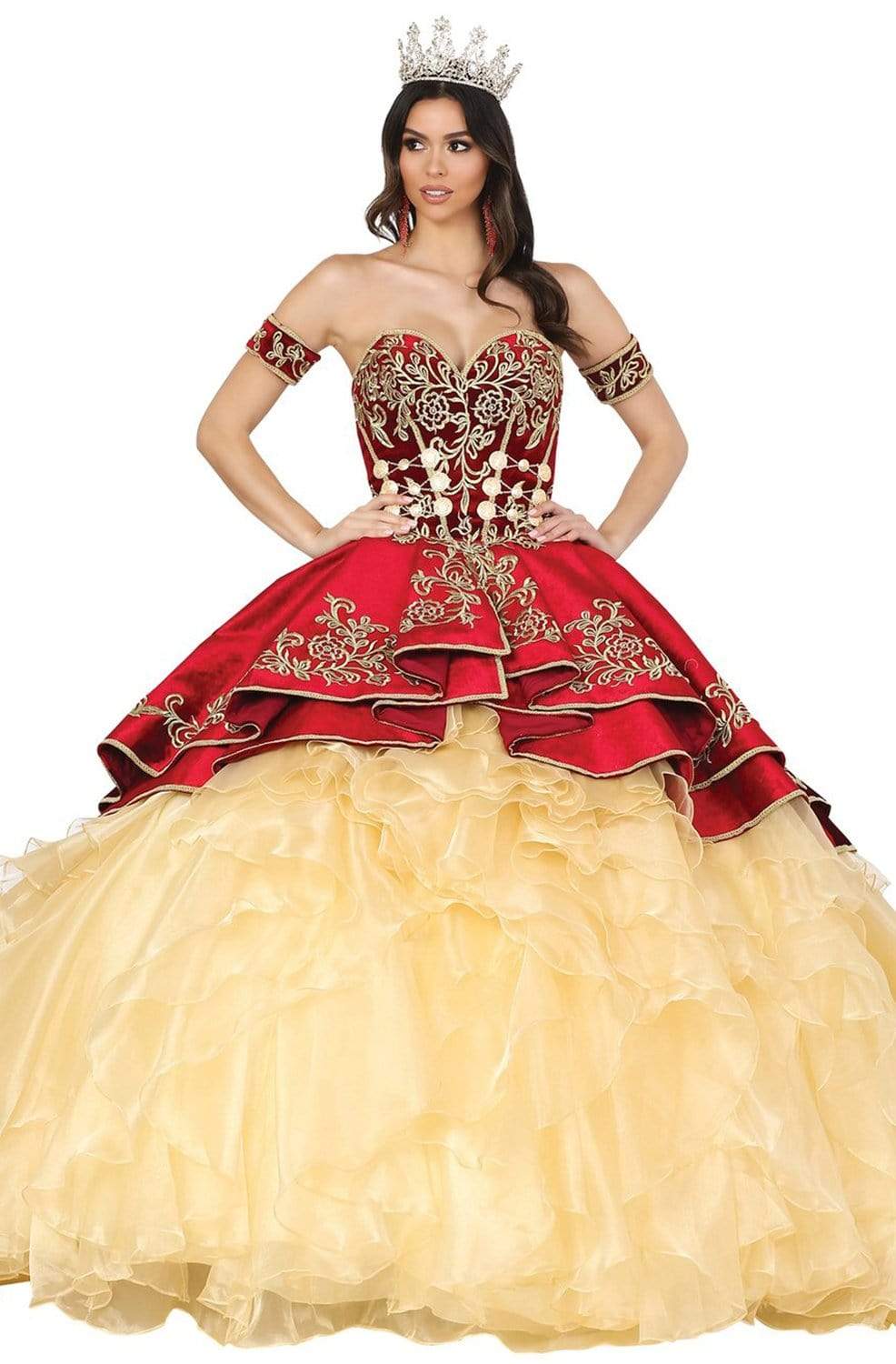 Image of Dancing Queen - 1529 Embroidered Sweetheart Ruffled Ballgown