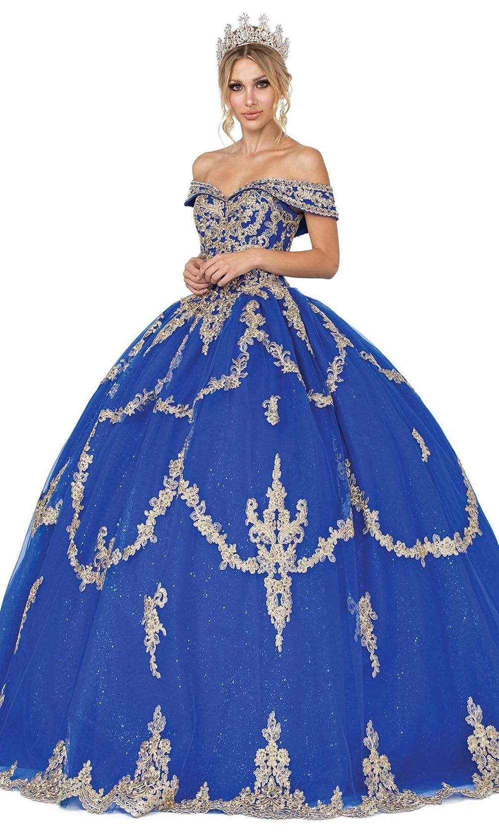 Image of Dancing Queen - 1572 Embroidered Off Shoulder Ballgown