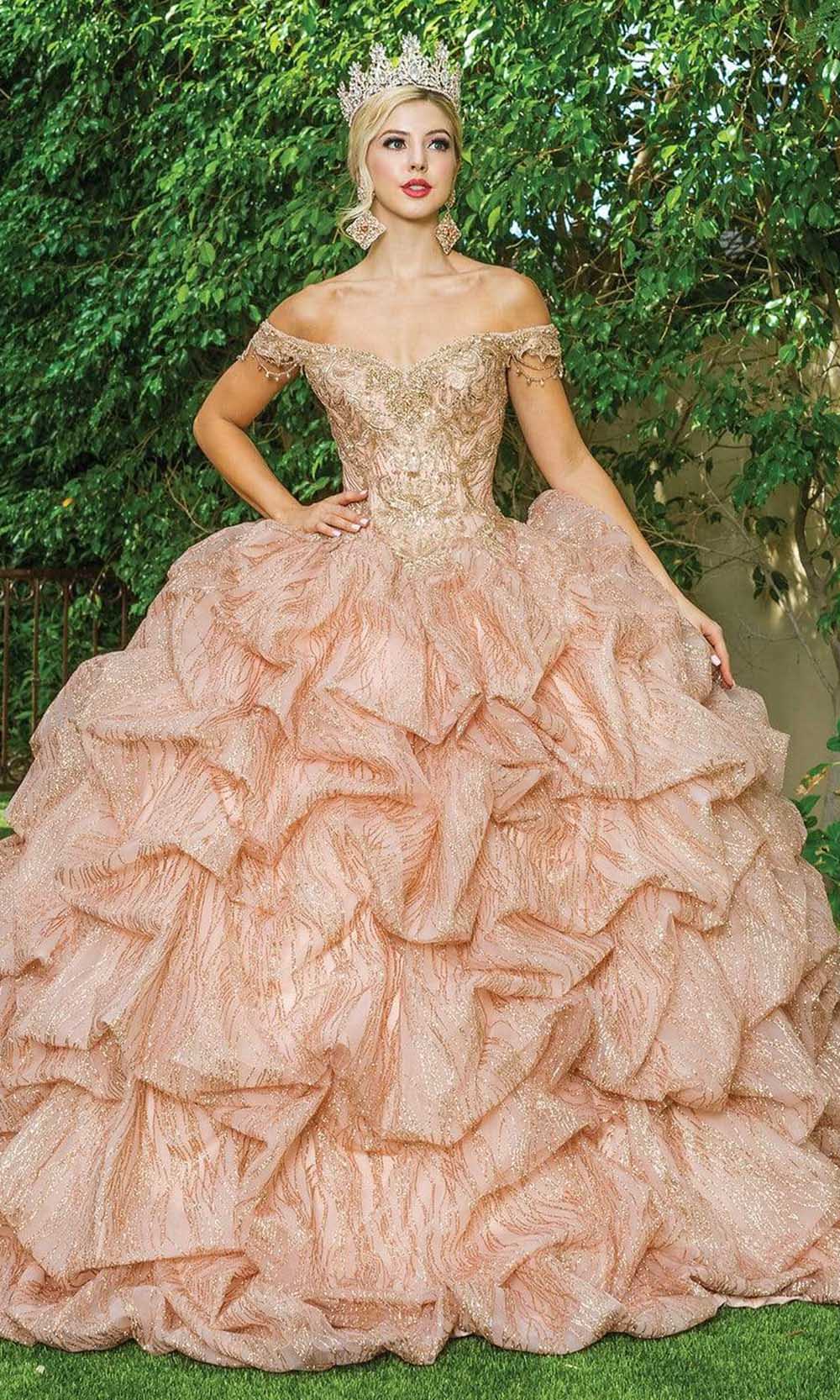 Image of Dancing Queen - 1639 Off Shoulder Ruched Ballgown