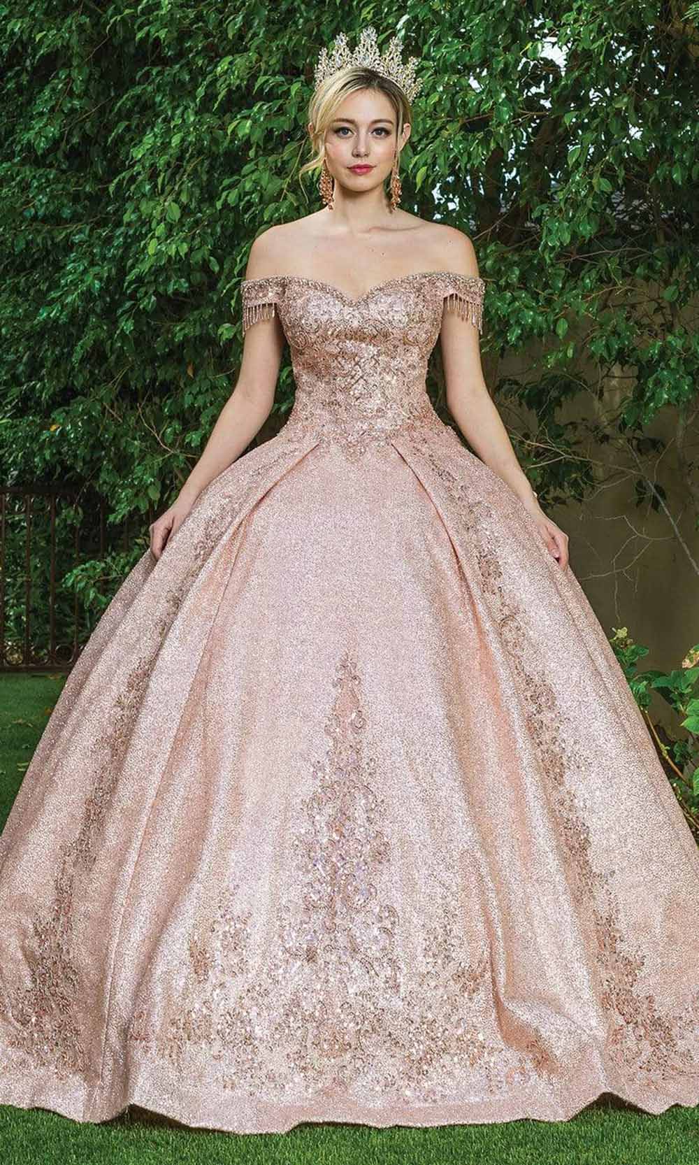 Image of Dancing Queen - 1654 Bow Back Shimmering Ballgown