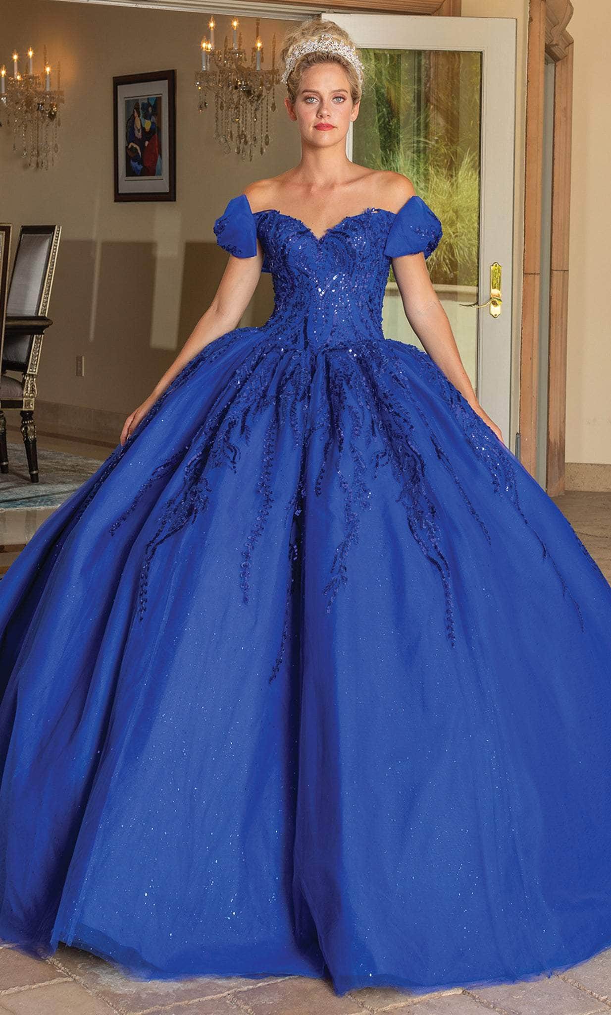 Image of Dancing Queen 1780 - Bow Accented Off Shoulder Ballgown