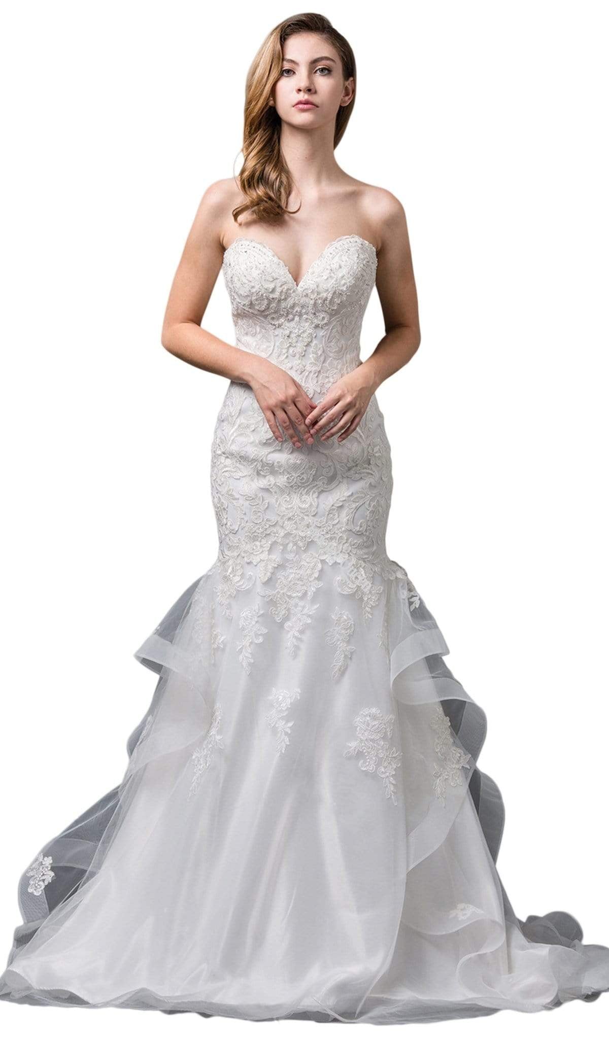 Image of Dancing Queen Bridal - 83 Strapless Embroidered Sweetheart Mermaid Gown