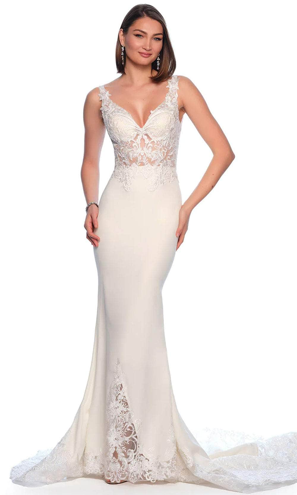 Image of Dave & Johnny Bridal 10499 - Embroidered Bodice Bridal Gown