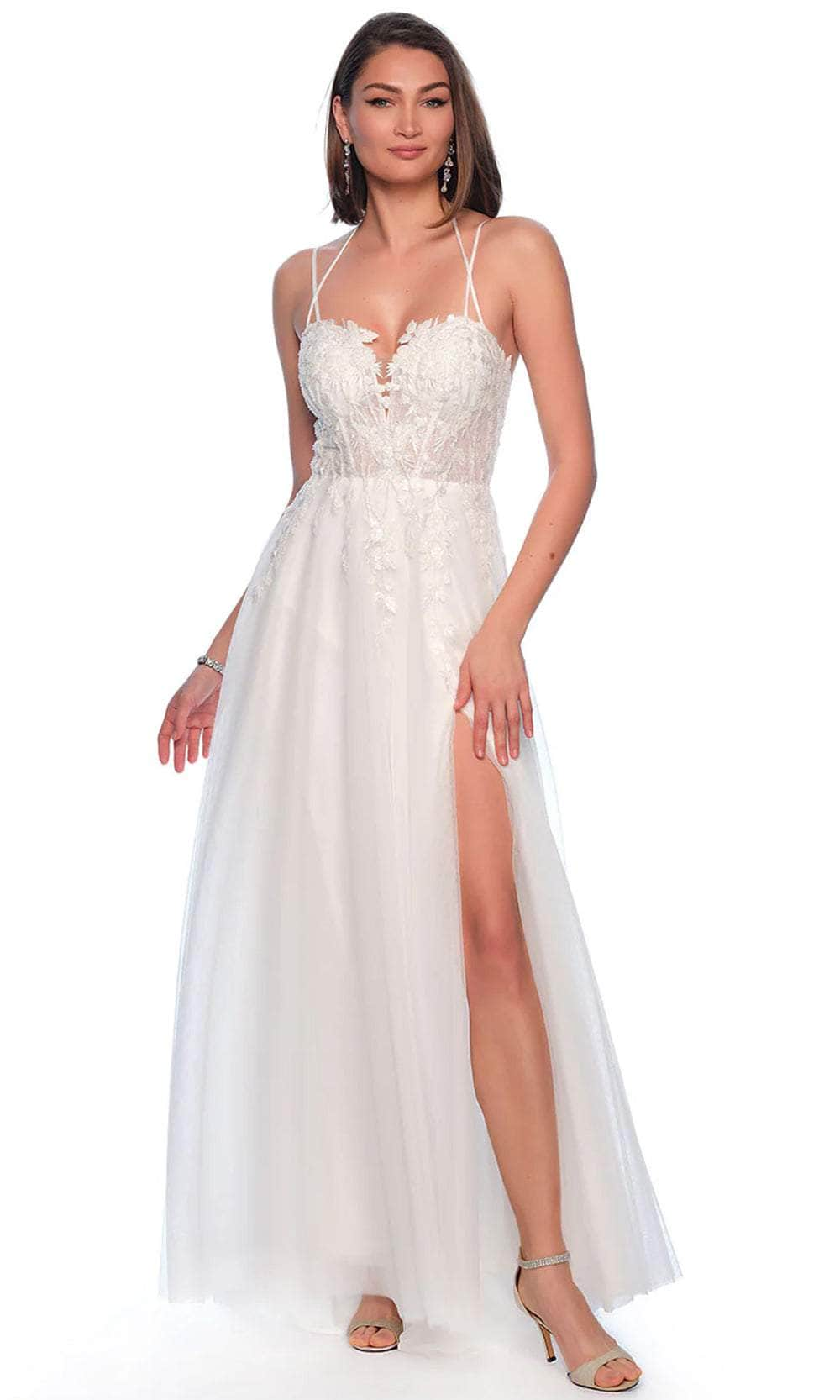 Image of Dave & Johnny Bridal 11949 - Cross Strap Bridal Gown