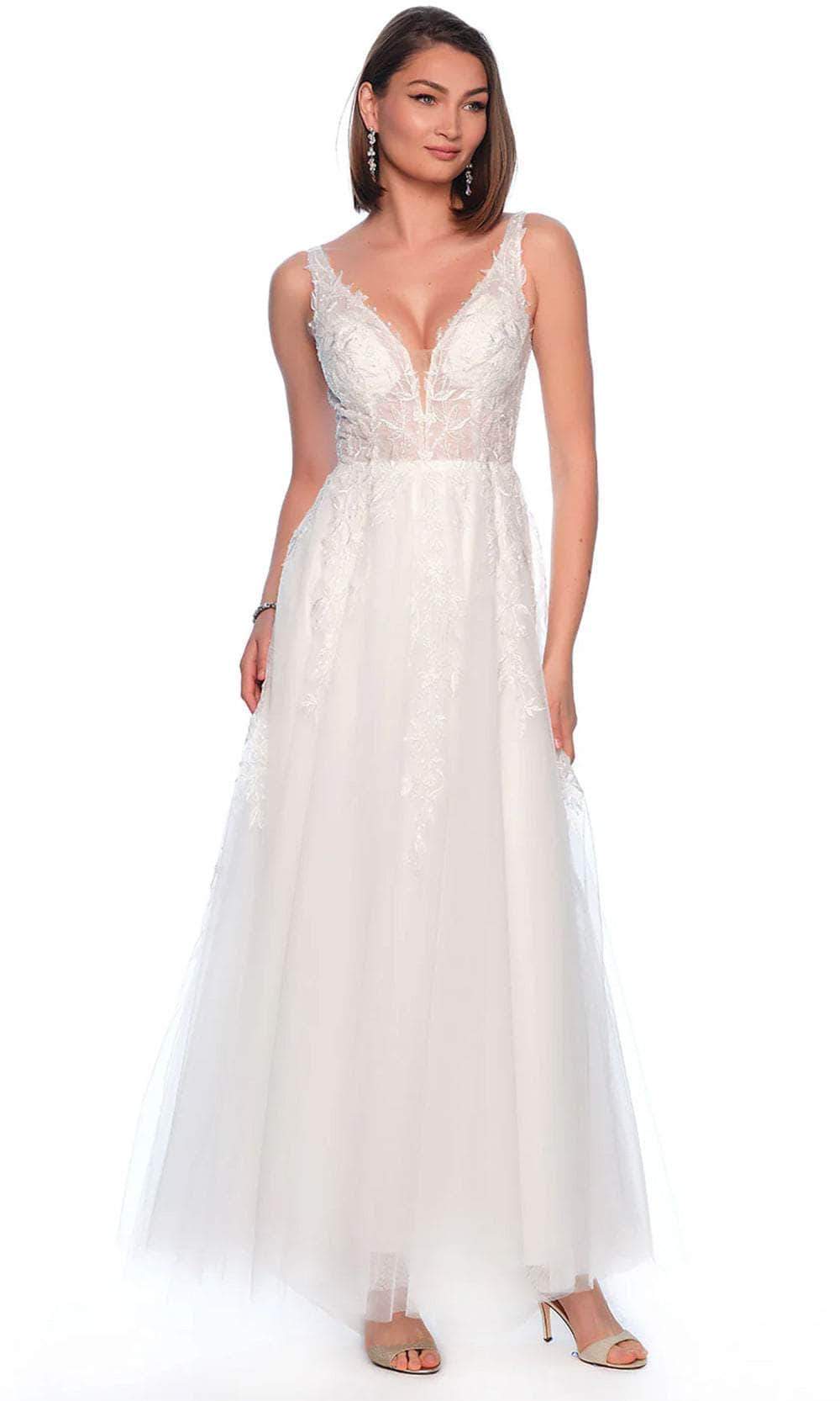 Image of Dave & Johnny Bridal 11950 - Leaf Motif Bridal Gown