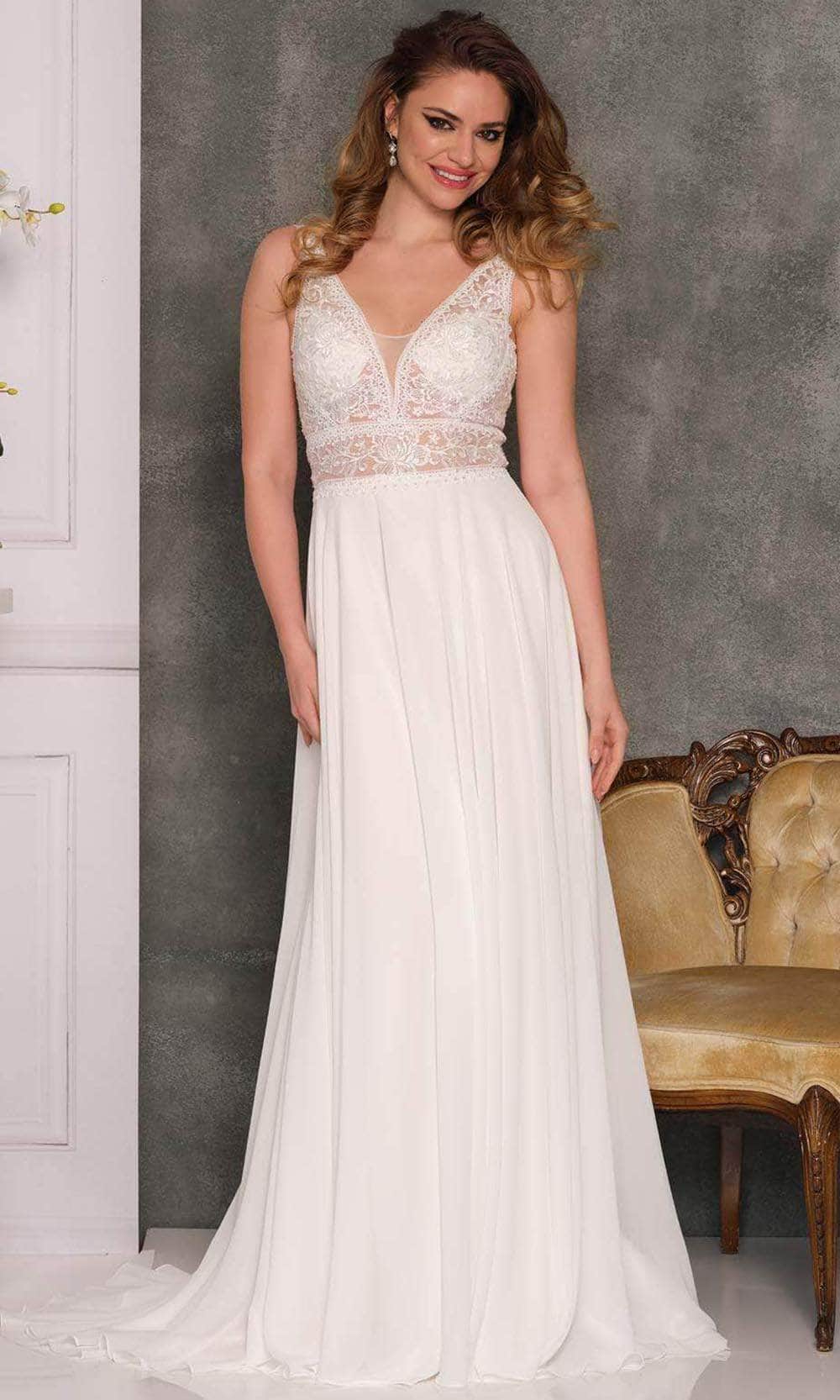Image of Dave & Johnny Bridal A10463 - Sheer Bodice Bridal Gown