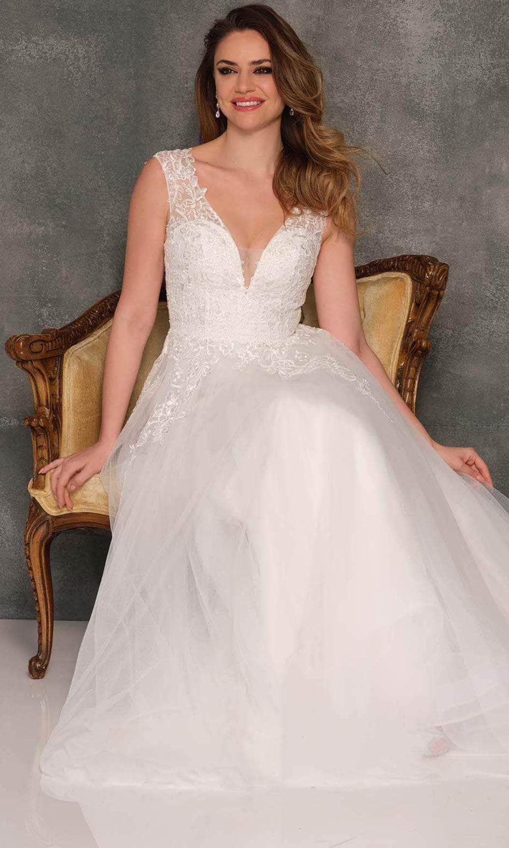 Image of Dave & Johnny Bridal A10464 - Full Sheer Back Bridal Gown