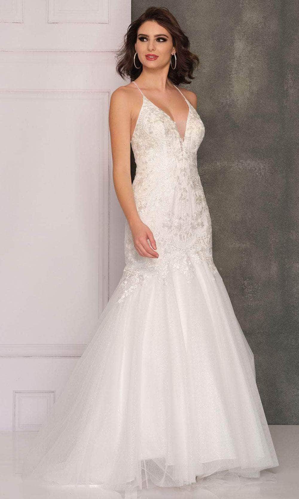 Image of Dave & Johnny Bridal A10495 - Haltered Straps Bridal Gown