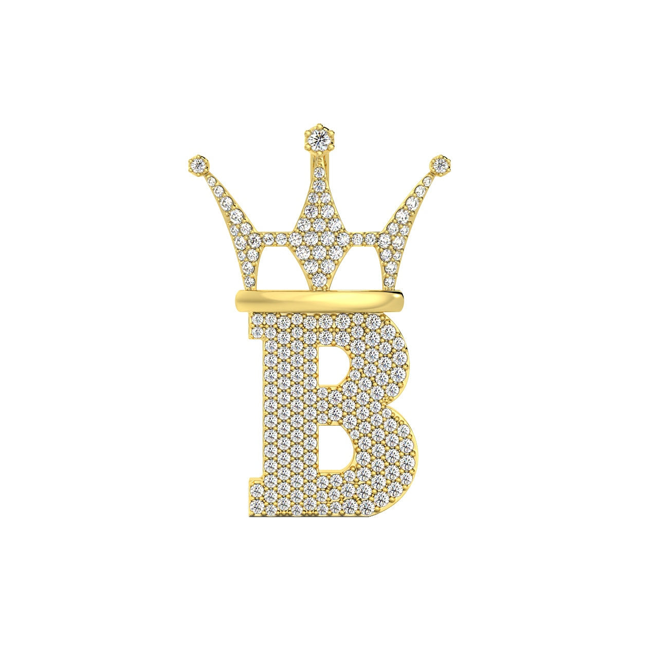 Image of Diamond Hip Hop Bling Logo Pendant Solid 14K Gold ID 47672502845633