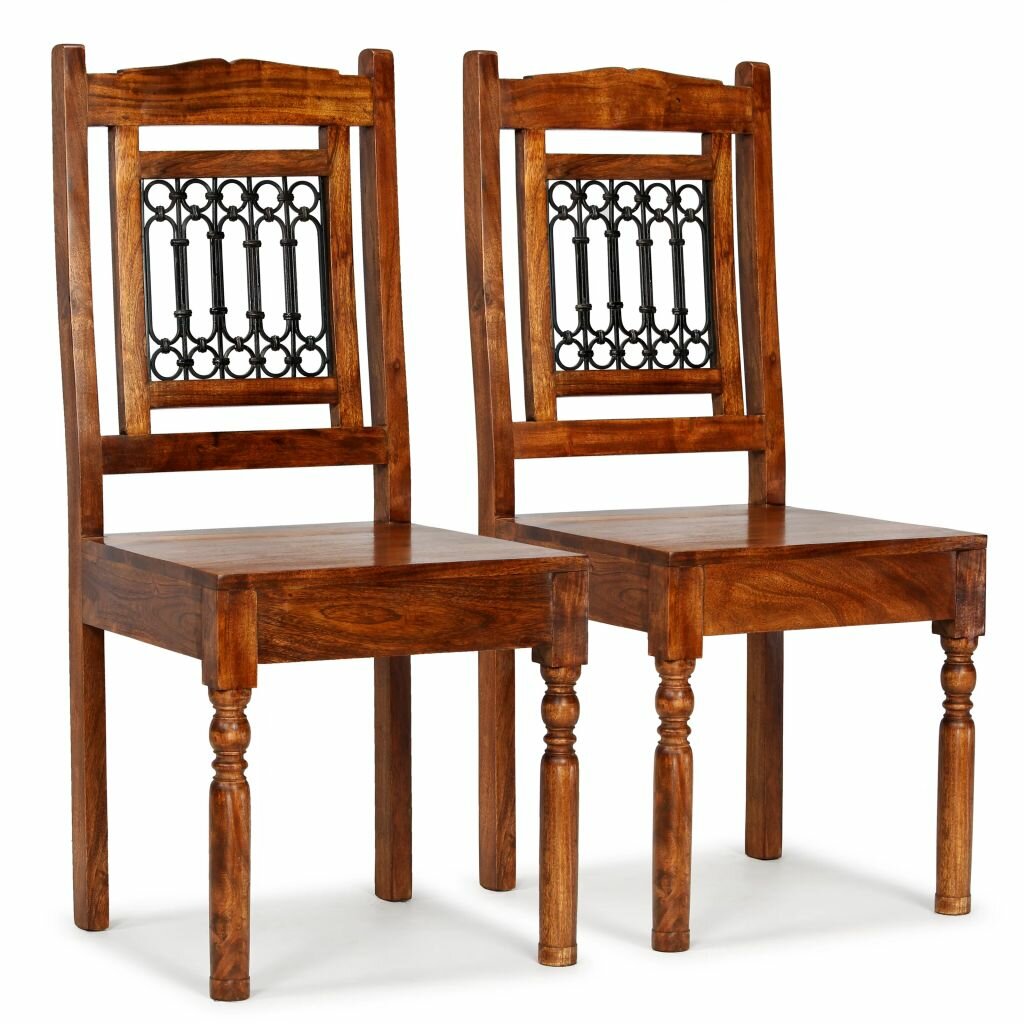 Image of Dining Chairs 2 pcs Solid Wood with Sheesham Finish Classic
