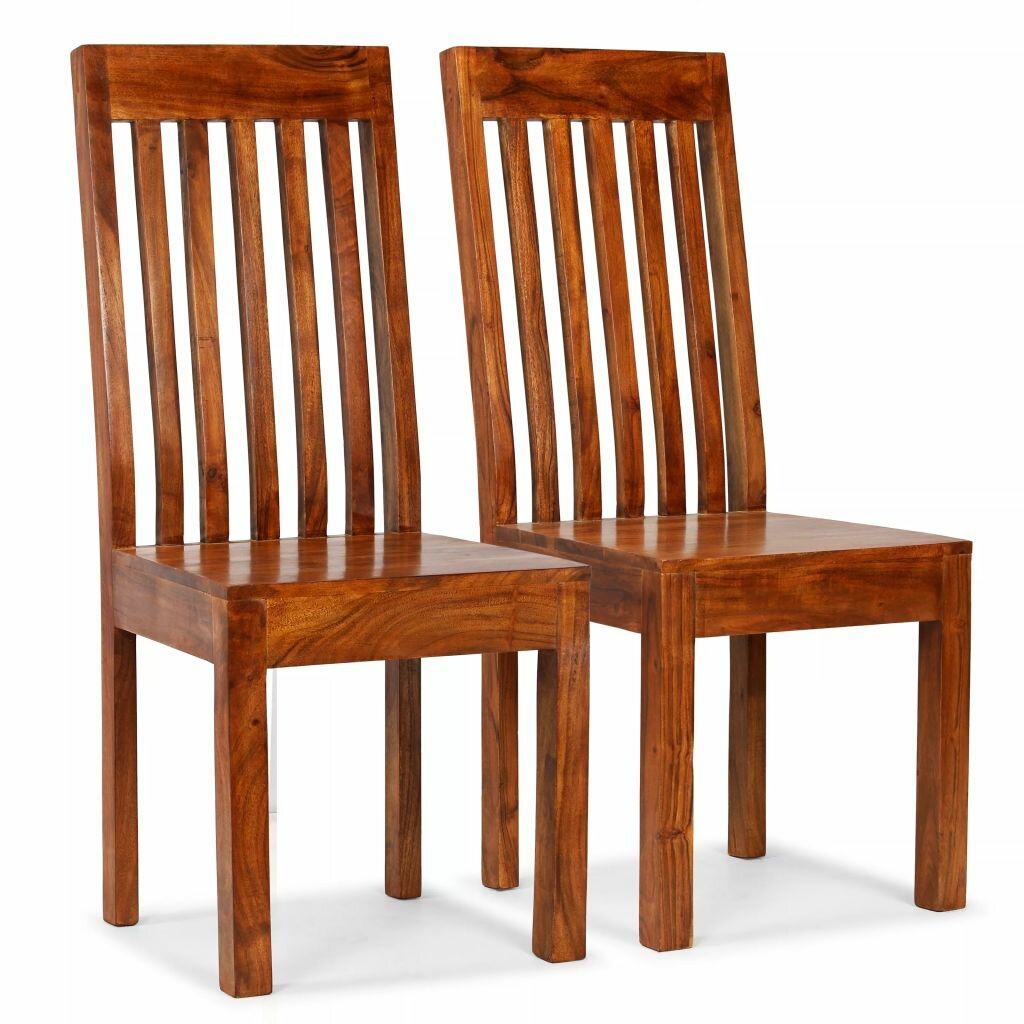 Image of Dining Chairs 2 pcs Solid Wood with Sheesham Finish Modern