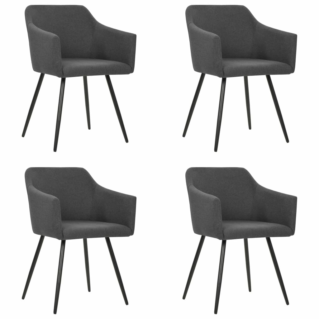 Image of Dining Chairs 4 pcs Dark Gray Fabric