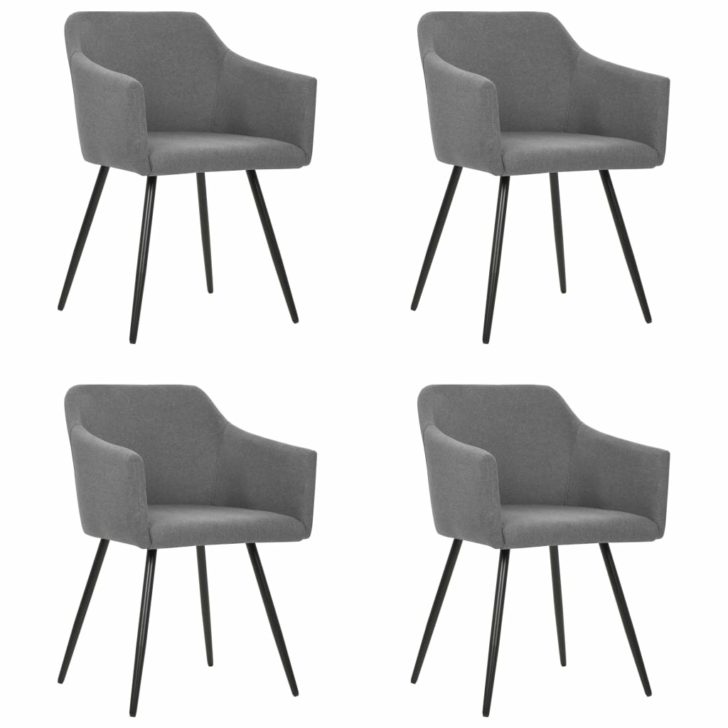 Image of Dining Chairs 4 pcs Light Gray Fabric