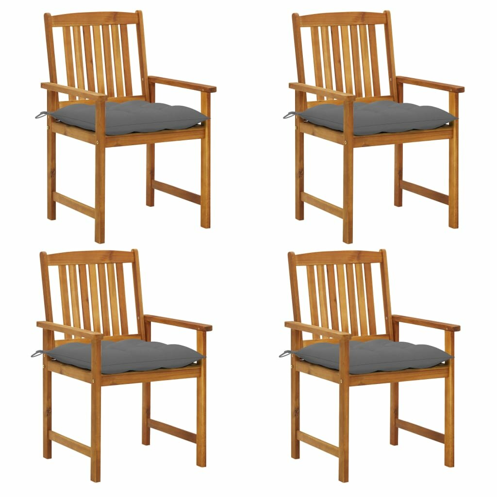 Image of Director's Chairs with Cushions 4 pcs Solid Acacia Wood