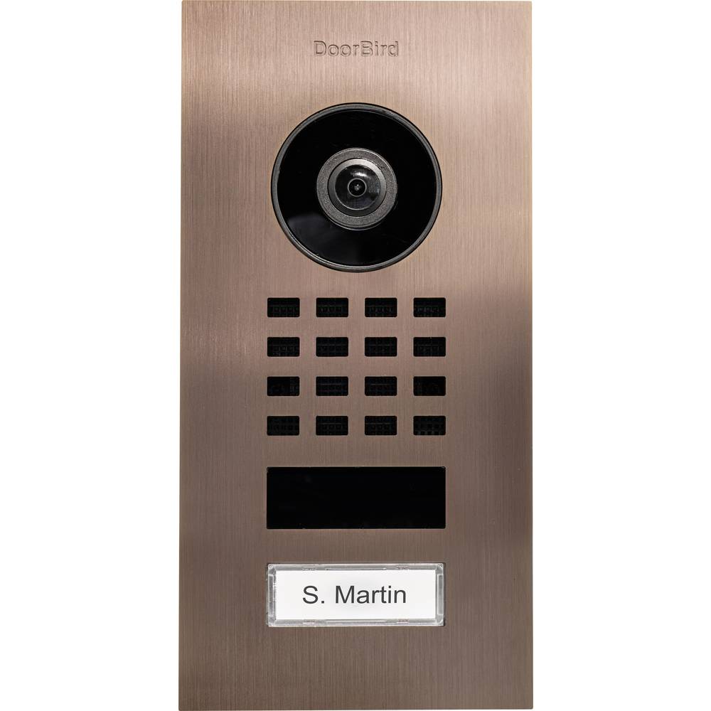 Image of DoorBird D1101V Unterputz IP video door intercom Wi-Fi LAN Outdoor panel V2A stainless steel (brushed) Bronze look