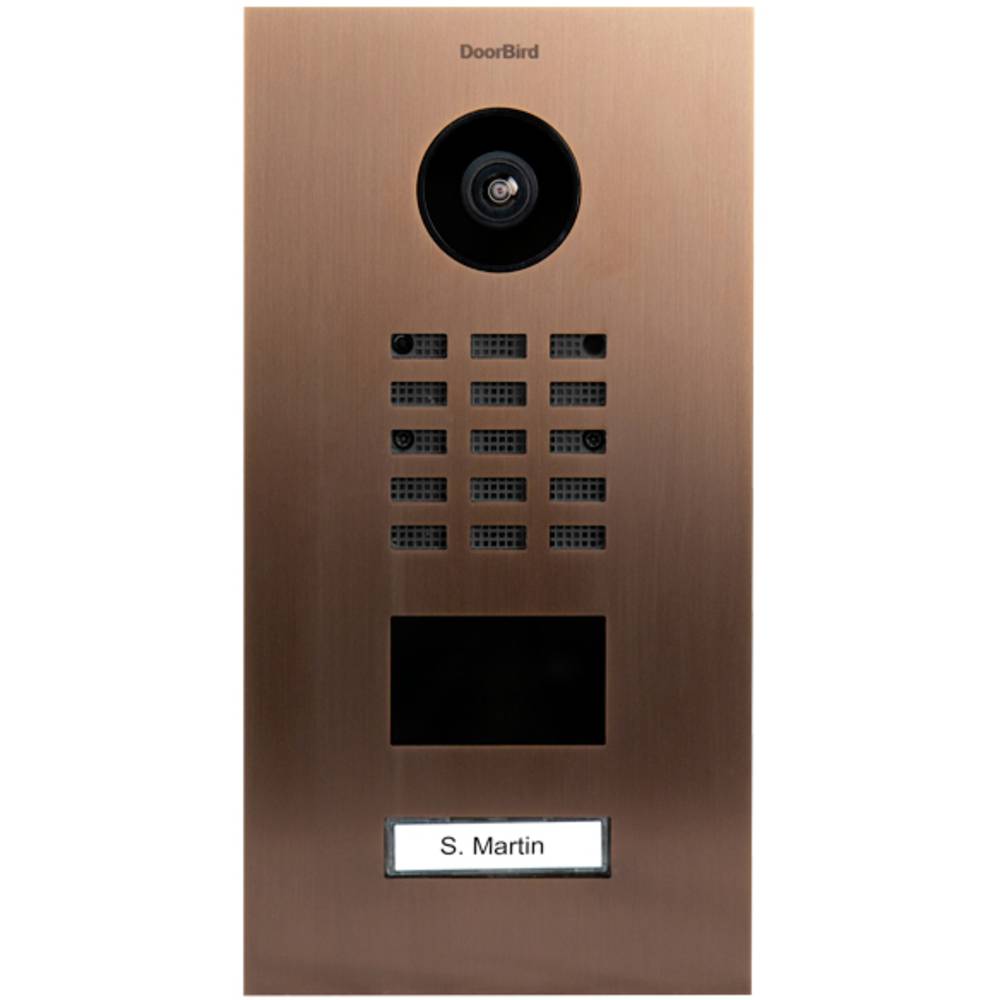 Image of DoorBird D2101V IP video door intercom LAN Outdoor panel V2A stainless steel (brushed) Bronze look