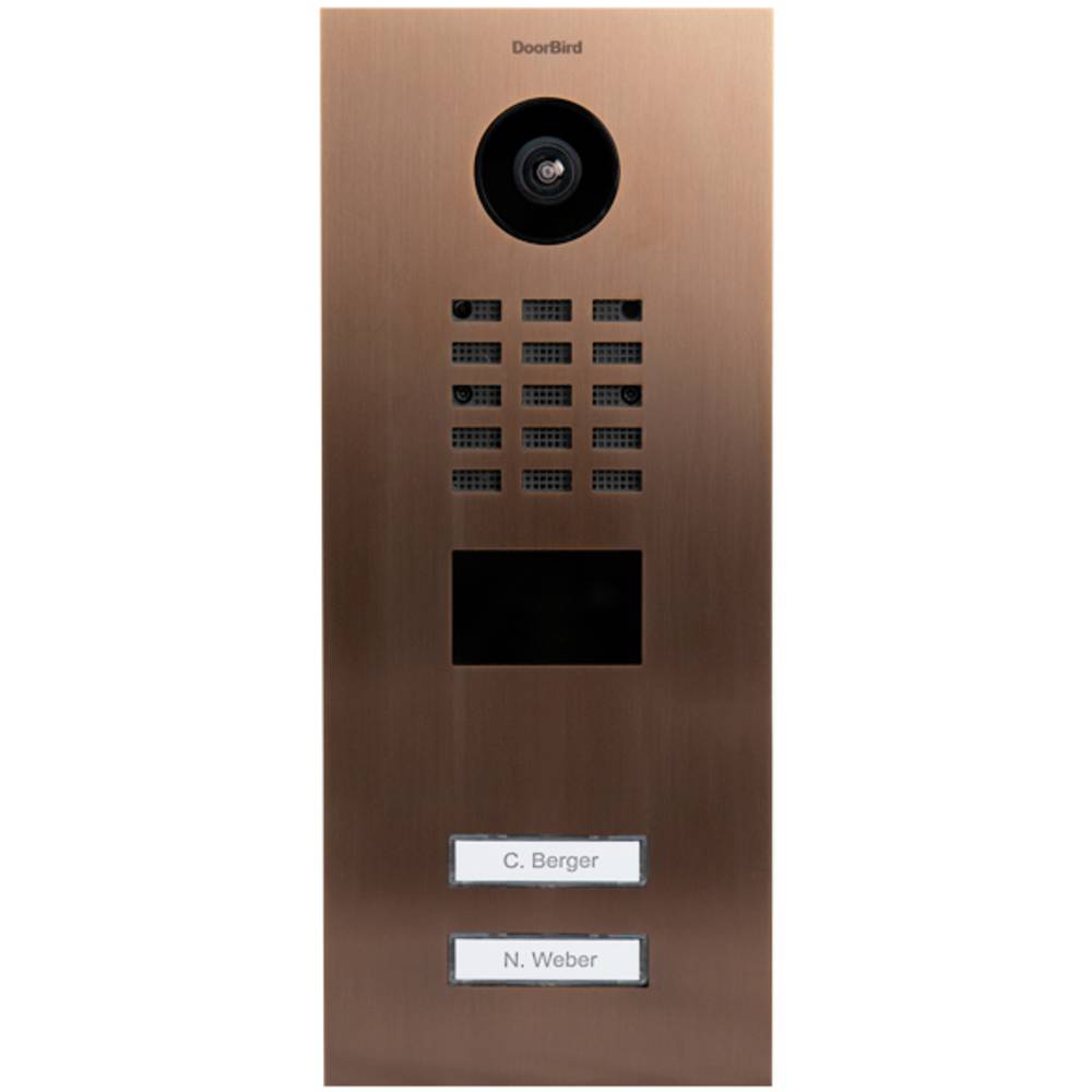 Image of DoorBird D2102V IP video door intercom LAN Outdoor panel V2A stainless steel (brushed) Bronze look