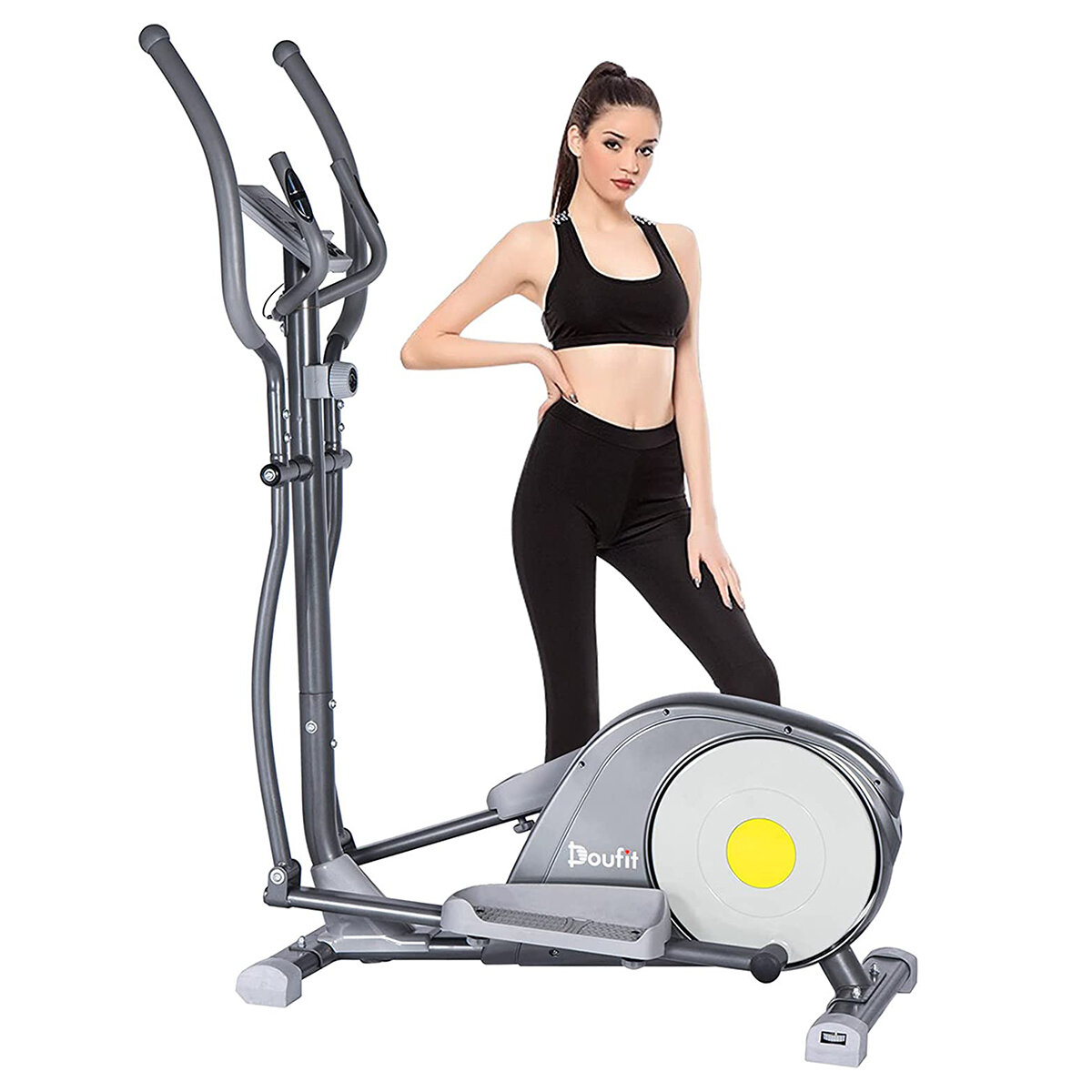 Image of Doufit EM-04 Elliptical Machine With 8 Adjustable Magnetic Resistances LCD Display&Tablet Holder Support Maximum Load Be