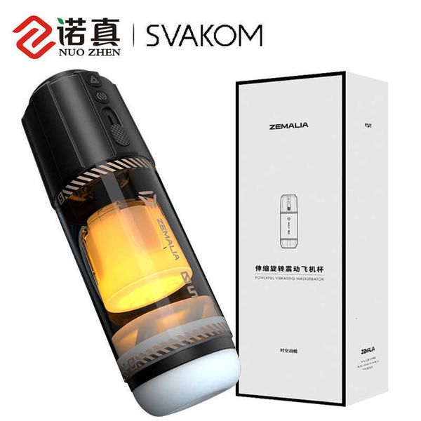 Image of ENH 827362412 toy massager swakon time space warship aircraft cup fully automatic telescopic rotary vibration heating male electric masturbation