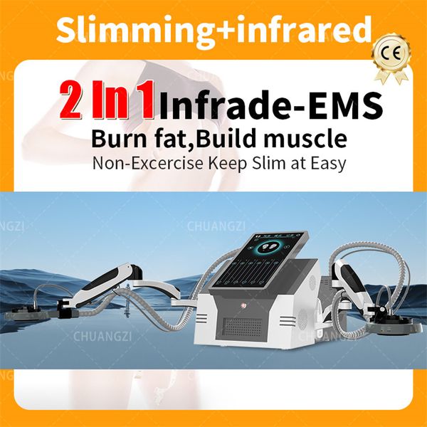 Image of ENH 846082437 rf equipment dls-emslim 2-in-1 infrared infrada-ems emszero fitness body shaping muscle stimulator fat burning fat removal device
