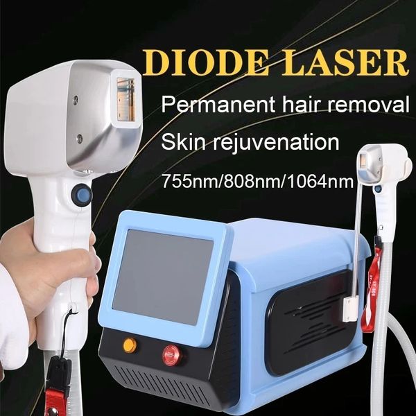 Image of ENH 853438120 laser machine 3 wavelength diode laser hair removal 755 808 1064 laser ice cooling for home and salon