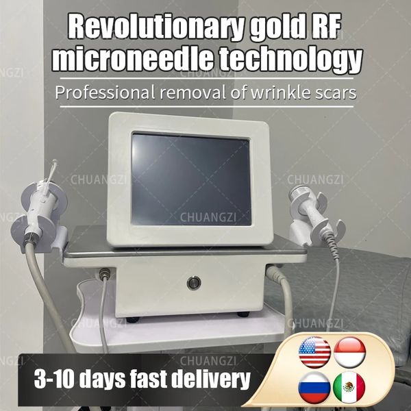 Image of ENH 856215490 multi-functional beauty equipment rf microneedling machine 2023 portable fractional microneedle machine wrinkle removal skin tight 2in1 gold