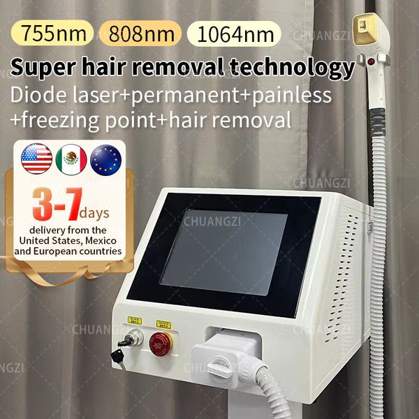 Image of ENH 873162459 2023 latest technology 3-wavelength ice platinum hair removal 755nm 808nm 1064nm laser ice titanium 808 diode laser with ce