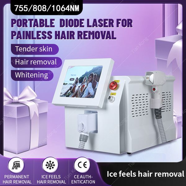 Image of ENH 873801081 808nm diode laser 3 wavelength 755nm 808nm 1064nm laser hair removal machine for salon