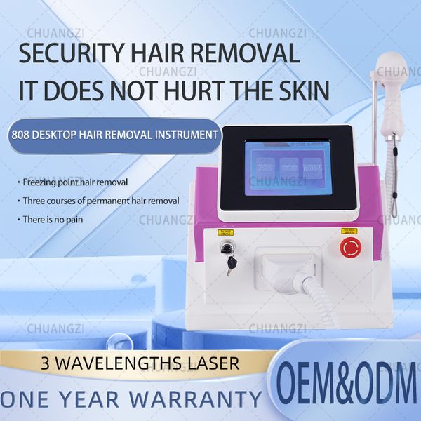 Image of ENH 875127230 2023 new painless 808 diode laser hair removal machine 2000w high power ice platinum 3 wavelength 755 808 1064 for salon beauty
