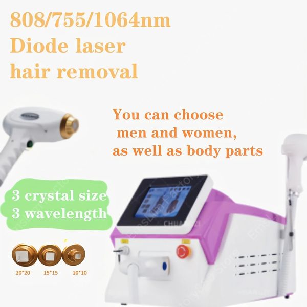 Image of ENH 875150998 2023 the latest semiconductor diode 3 wave 755 808 1064nm portable body and face painless laser permanent hair removal machine