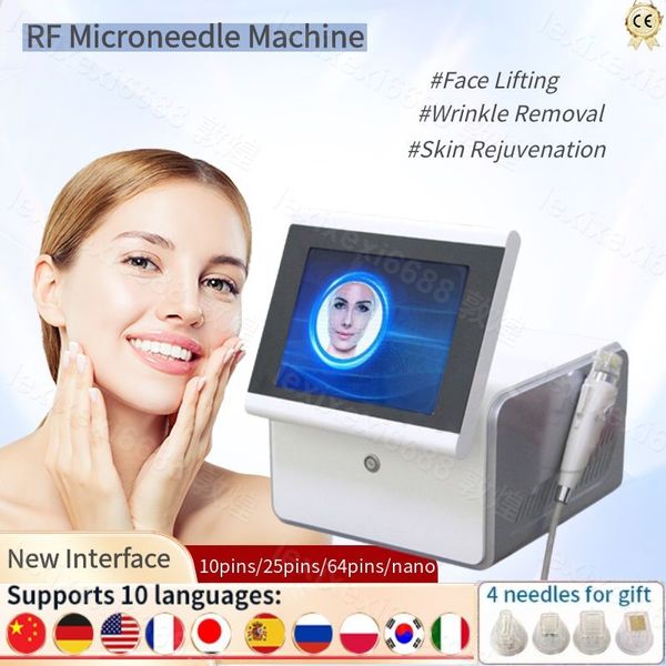 Image of ENH 875158256 home beauty instrument machine rf micronendling machine microneedle wrinkle removal facial massage machine rf fractional
