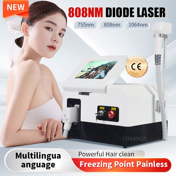 Image of ENH 881471262 2023 new 808nm diode laser hair removal machine 2000w high power 3 wavelength 755 808 1064 ing point painless beauty machine