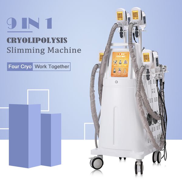 Image of ENM 630017855 cryotherapy lipo e slimming treatment 4 cryo handles work together cool ing fat therapy body contouring machine
